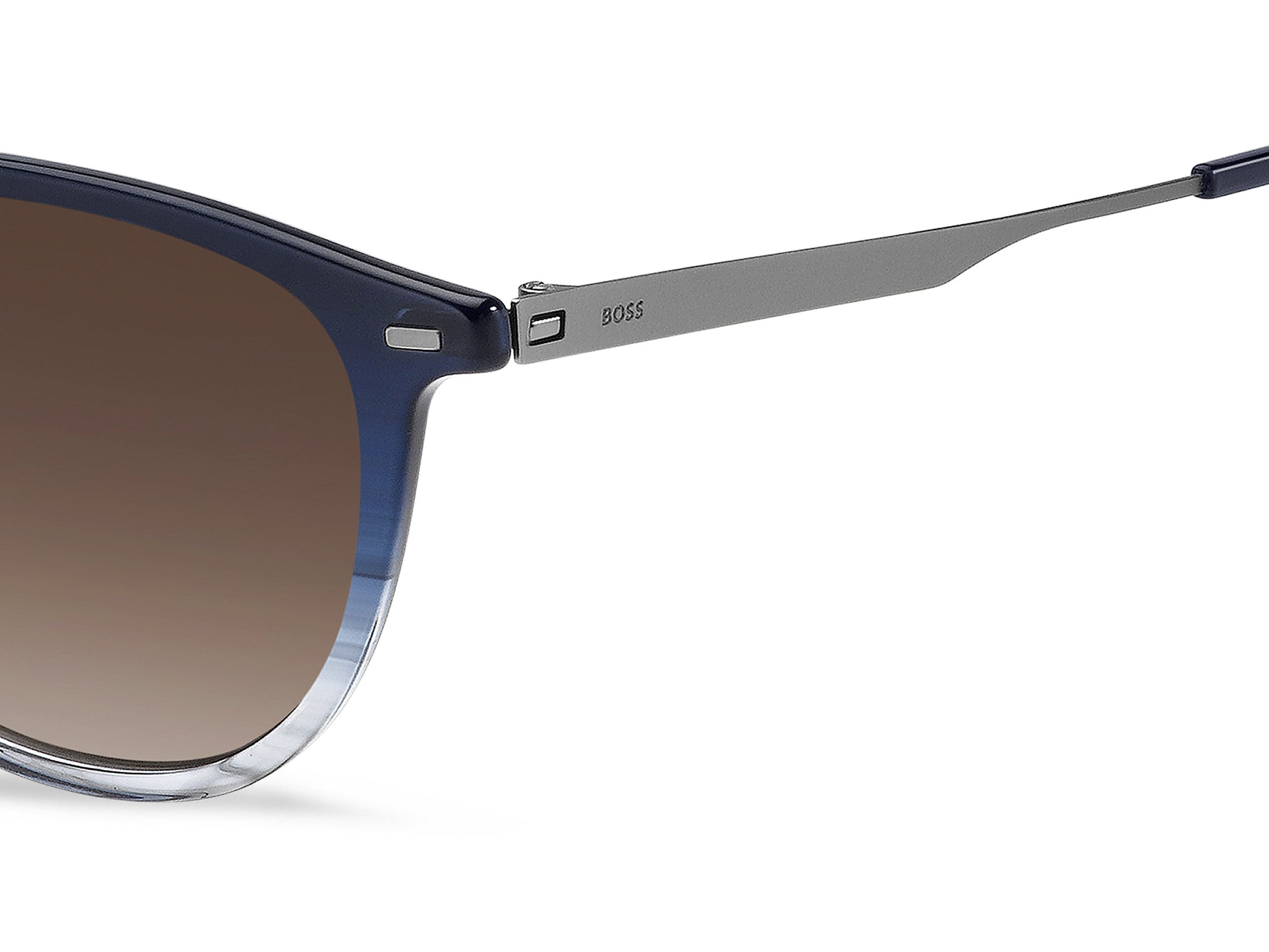 BOSS Square Sunglasses - BOSS 1639/S BLUE HORN RUTHENIUM